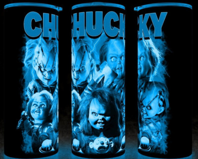 Glow in the Dark Chucky Child's Play Collage Cup Mug Tumbler 20oz