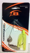 Fish Supplies Bomber Bushwacker 3/8 oz. 2 Blade Spinner Neon green Skirt