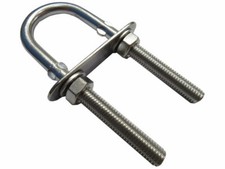 Stainless Steel U Bolt with Plate 80MM 6MM (Nuts Tube Pipe Shaped Heavy Duty)