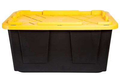GreenMade Professional Storage Tote with Handles, 27 Gallon, Black (4 Pack)