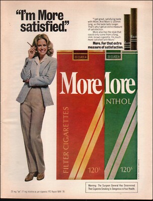 more cigarettes where to buy near me 1978 Vintage ad More Cigarettes retro Tobacco Model Pants Jacket shoes  02/14/23