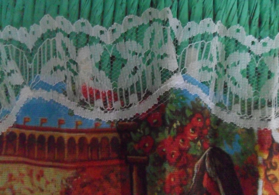 VENTILADOR DE MANO ESPAÑOL VINTAGE CON ENCAJE, UNA CARA, BAILARINES DE FLAMENCO, TOREADOR, MATADOR Foto 4 de 4