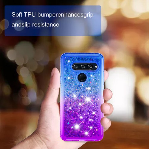 For LG V50 ThinQ Case V40 Case Liquid Sparkle Glitter Diamond Bumper Girls' Case - Picture 15 of 25
