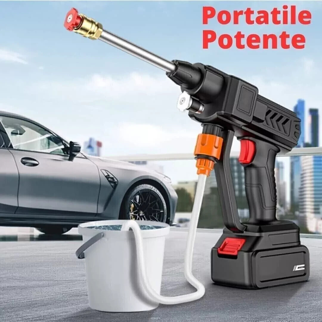 IDROPULITRICE A PISTOLA PROFESSIONALE A PRESSIONE CON DOPPIA BATTERIA 48V AUTO