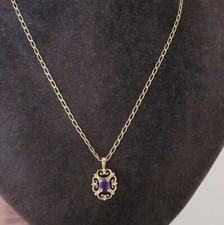9ct Gold Amethyst necklace