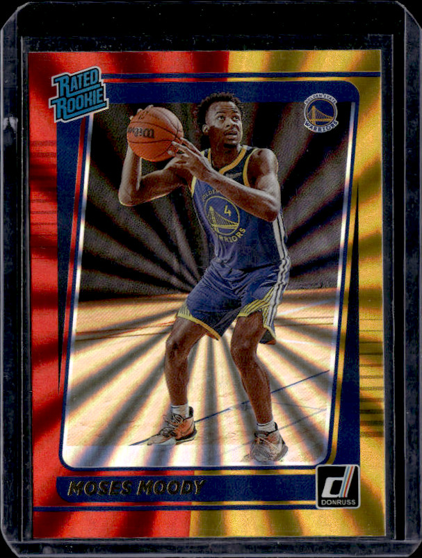 2021-22 Panini Donruss - Rated Rookie Moses Moody #234 Asia Red Gold Laser (RC)