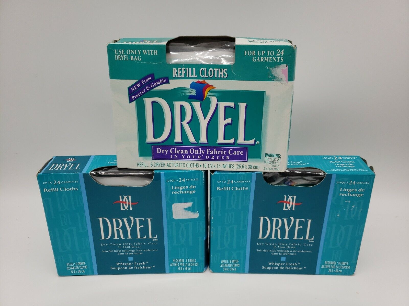 Lot of 18 Dryel Dryer Activated Refill Cloths Original Scent Dry
