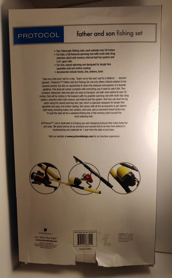 PROTOCOLO Juego de Pesca Padre e Hijo, Cañas Telescópicas, MUY RARO, NUEVO 8632 Foto 2 de 4