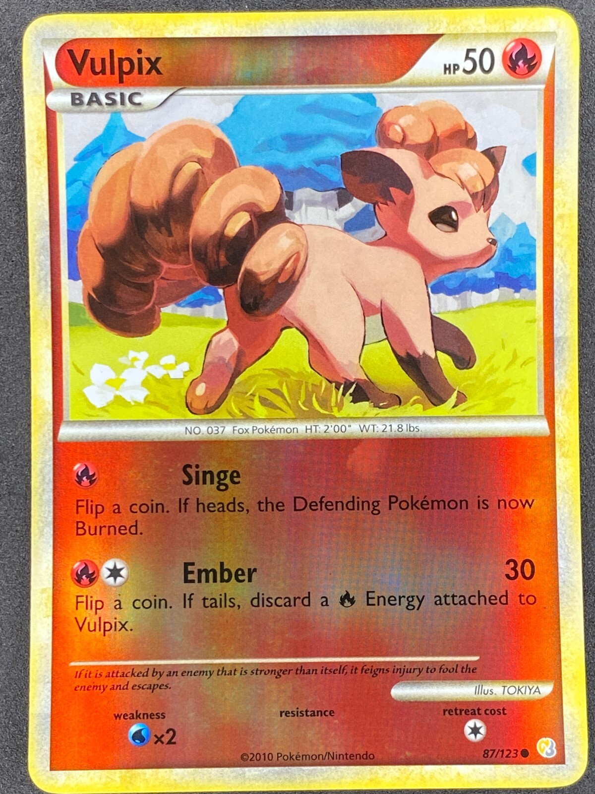 Pokémon Vulpix Reverse Holo 87/123 HS HeartGold & SoulSilver NM