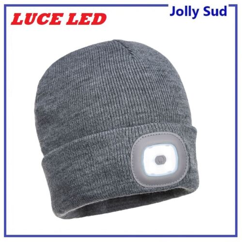 Berretto con Luce Led Ricaricabile Cappello Invernale per Escursionismo Jogging - Foto 11 di 23