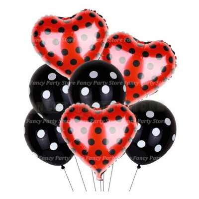 Marienkäfer Herz Folie Ballons Latex Tupfen Rot Schwarz Party Dekorationen Baby Set