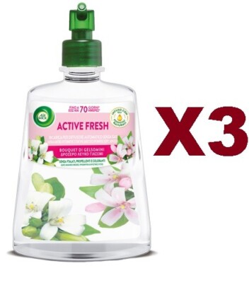 3PCS AIR WICK ACTIVE FRESH JASMINE BOUQUET DEODORANT DIFFUSER REFILL