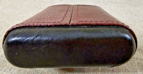 Thompson Zigarre 1915 Reise Zigarrenetui Zeder gefüttert braun Pebbled Leder Vintage - Bild 8 von 9