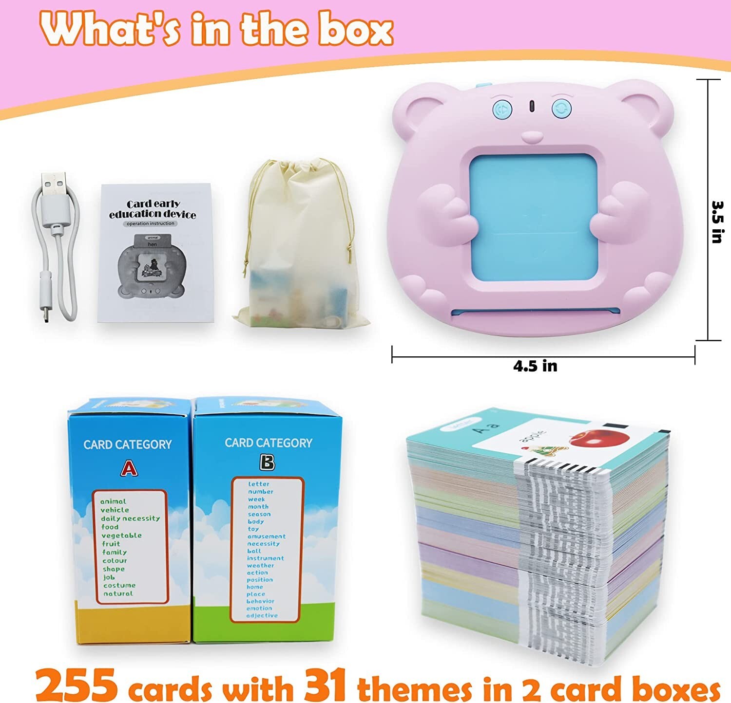 Talking Baby Flash Cards 224 Words Kids Educational Toys Toddlers