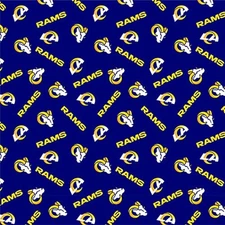BTHY NFL Los Angeles Rams Yellow Blue Quilting Cotton Fabric By The Half Yard 