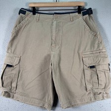 Vintage No Boundaries Cargo Shorts Mens 36 Brown Adjustable Utility Classic Y2K