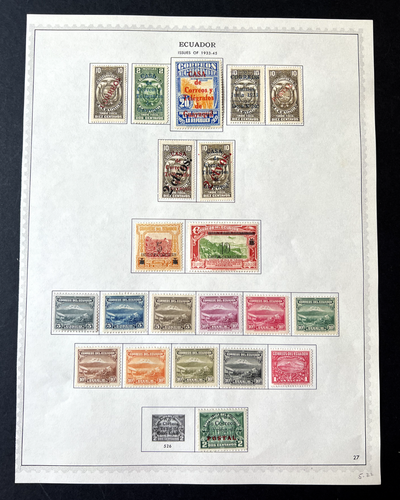 Ecuador Stamps 1930 Independence & 1934 O/P Sets Fine, 1929 Airmail Set, Scenes - 第 4/5 張圖片