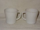 Vintage Pair White Heat Proof Federal Glass Coffee Mug- Made in USA