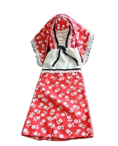 Vtg Barbie 1978 Best Buy Fashion #2228 Red Floral Dress Shawl Superstar Set