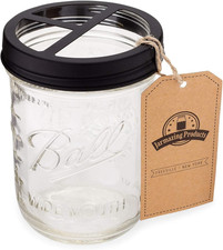 Mason Jar Toothbrush Holder   Black   with 16 Ounce Ball Mason Jar   Made from R