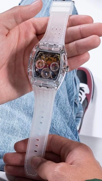 Reloj Pulsera Hombre GUESS PHOENIX GW0499G3 Multifunción Silicona Blanco Foto 4 de 4