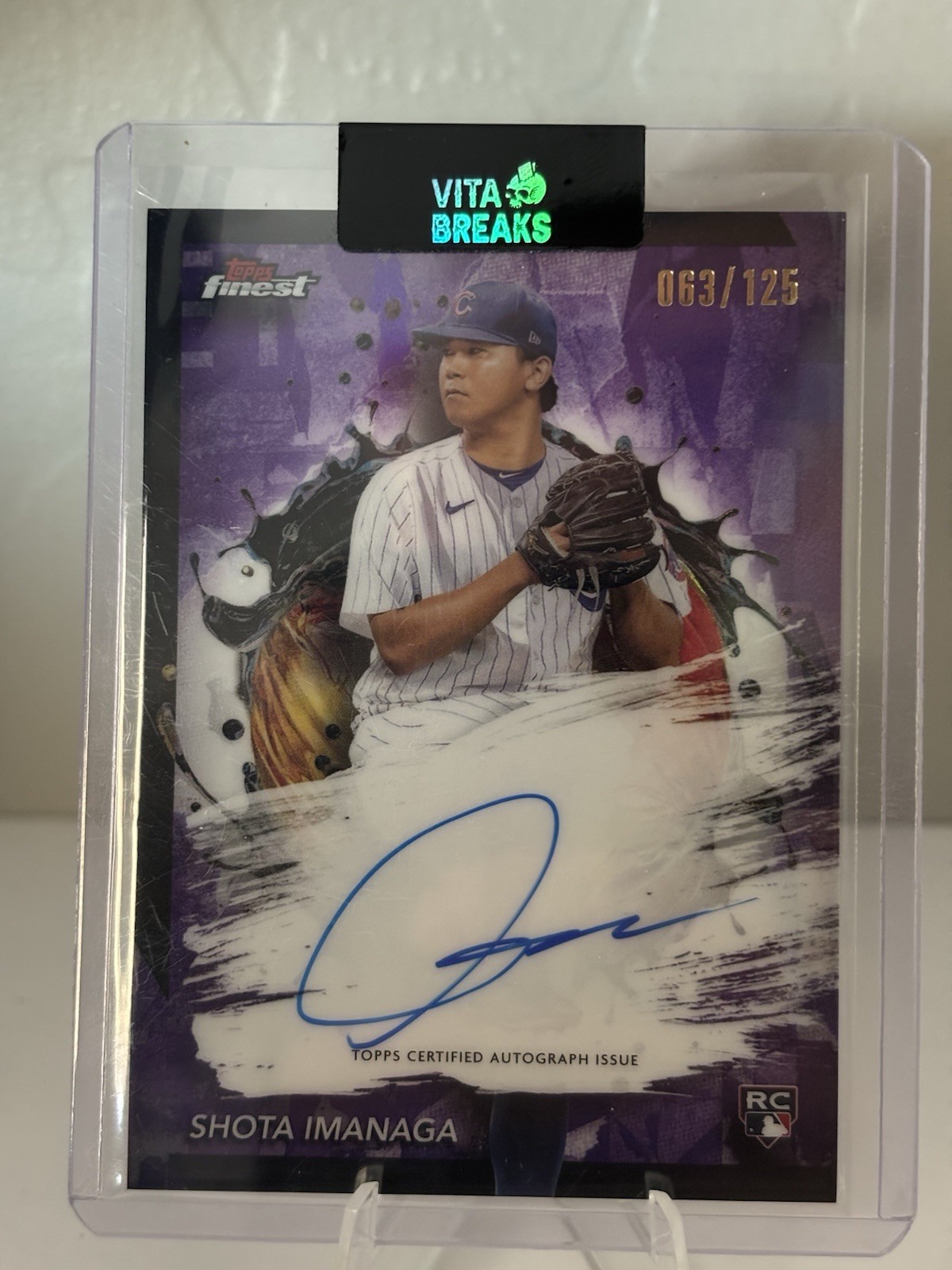 2024 TOPPS FINEST SHOTA IMANAGA ROOKIE PURPLE REFRACTOR AUTO /125 Chicago Cubs
