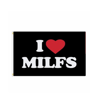 MILF Lover Flag Provocative Humor Flag 3x5ft Comedy Wall Banner Outdoor Decor