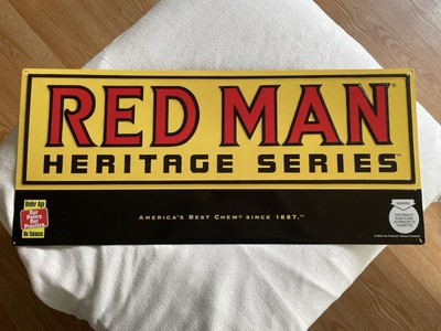 Vintage 2000 Red Man Chewing Tobacco Heritage Series Metal Sign Pinkerton