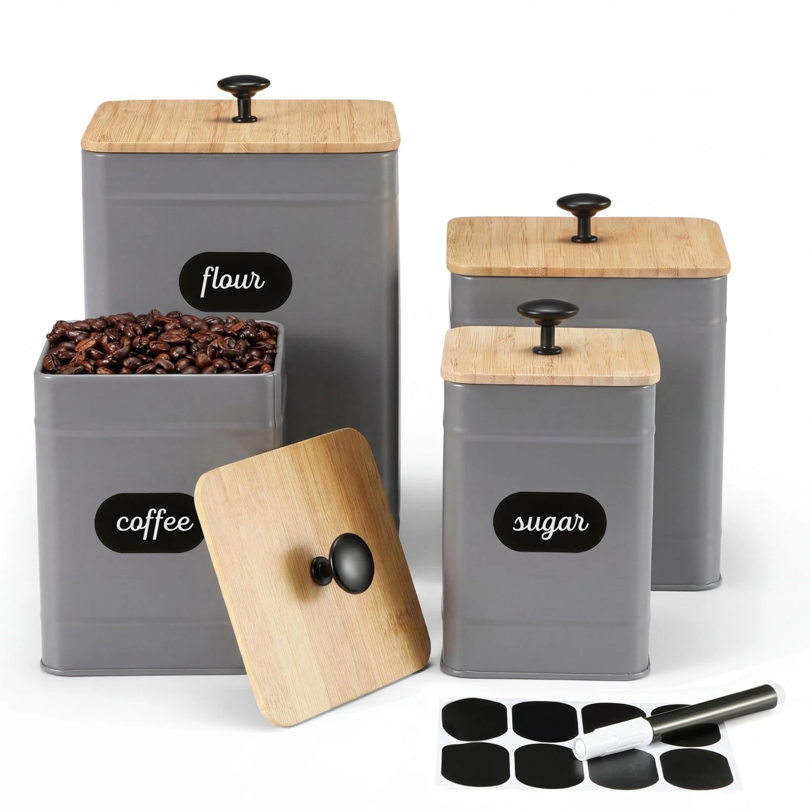 PERFNIQUE Kitchen Canisters, Airtight Canister Sets for Kitchen Counter, Kitc...