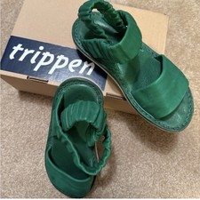 Trippen Synchron Leather Sandals in Green 38