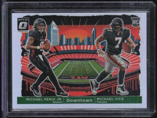 2024 Panini Donruss Optic Downtown Michael Penix Jr Michael Vick RC Rookie