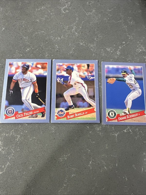 1993 Continental Baking Hostess Baseball Cards, Fielder, Bonilla, Eckersley