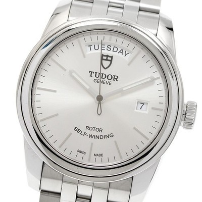Auth TUDOR Glamour 56000 Date day White Dial Automatic Men's Watch