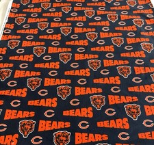 Vtg 90s Chicago Bears Football NFL Logo Fabric Quilting 3503 NTT  1yd 34
