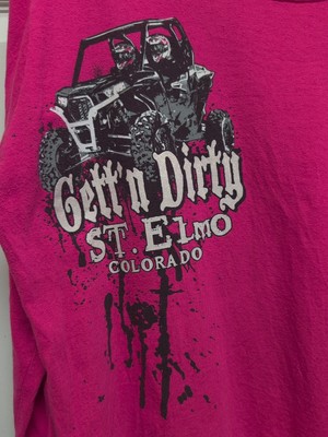 St Elno Co.  4 Wheeler Womens T. Shirt. Hot Pink  Size  X.L  Stretchy Get  Dirty