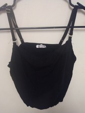 Free People Tank Top Intimately Cropped Thin Spaghetti Strap Cami Black Sz Small