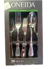 Oneida Icarus 20 Piece Flatware Set Service For 4-Brand New