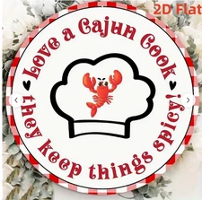 LOUISIANA Cook Cajun Kitchen Metal Sign Round