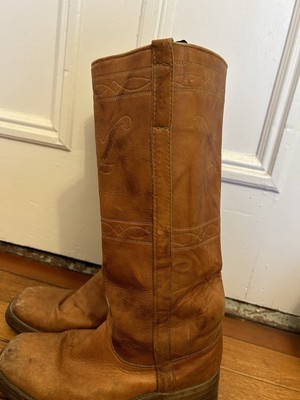 Bottes Vintage Longhorn Taille US 8 - Style Western En Cuir, Fabriquées Aux USA