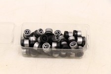 Lot Of 42 AFX Spare Deep Dish Painted Black Silver Rear Slot Car Wheels