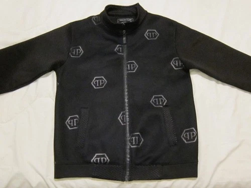 PHILLIP PLEIN Limited Edition Zip Monogram Jacket  -Black - Size MEDIUM - product listing photo