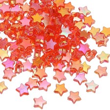11mm Crystal Star Beads, 200 Pcs Acrylic Star Bead, Red