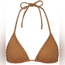 NWT SKIMS Rhinestone Swim Triangle Bikini Top   Almond, Size L