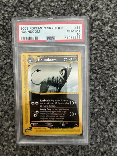 Nintendo Pokémon TCG 2003 Skyridge Houndoom 12/144 PSA 10 Non Holo Rare English
