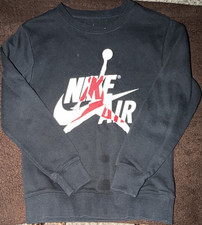 Nike Air Black Pullover Sweatshirt Unisex Kids L Graphic Print Long Sleeve