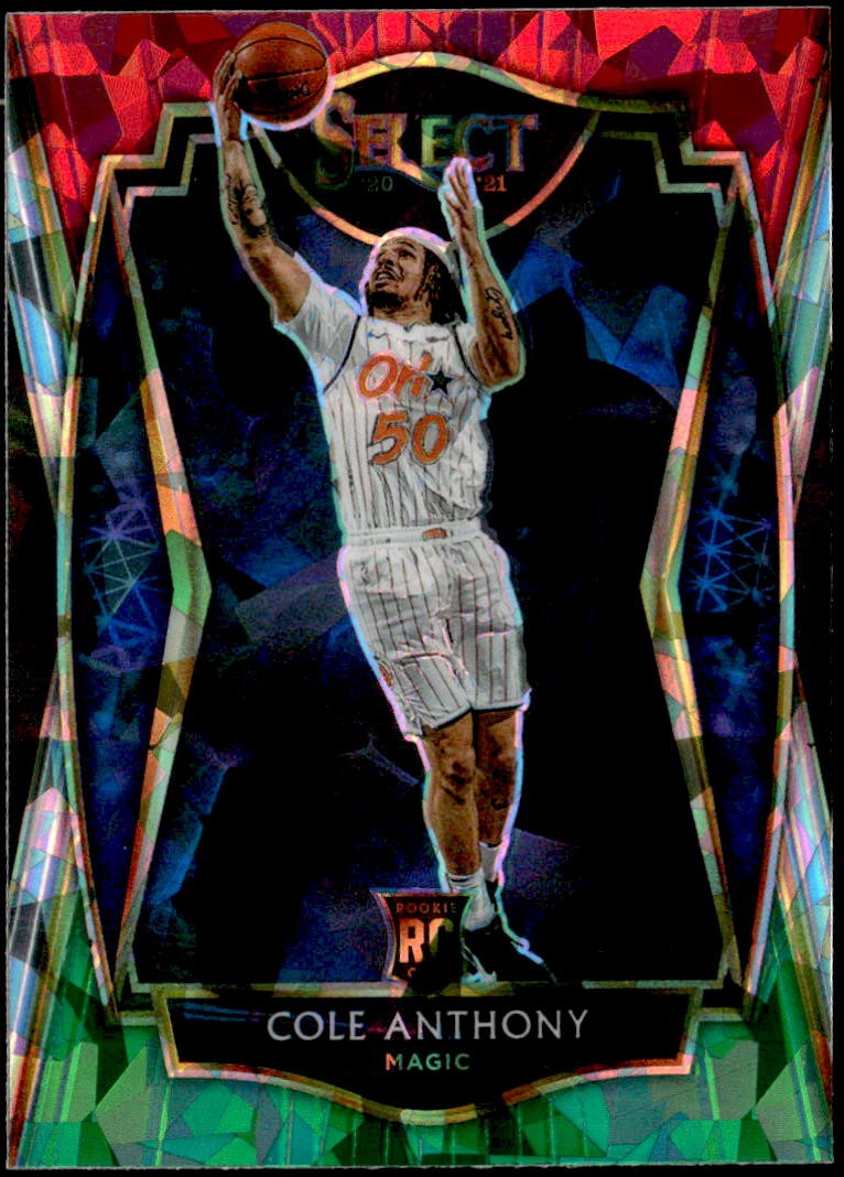 2020-21 Panini Select #177 Cole Anthony Red White Green Cracked Ice Rookie E1