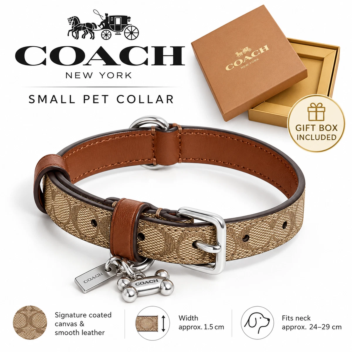 coach dog collar シグネチャー リード&首輪 セット 小型犬S Coach S Dog Collars for sale | eBay