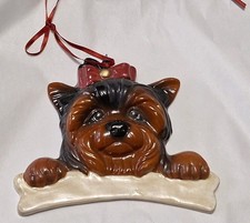 Vintage Yorkshire Terrier Yorkie Dog Ornament