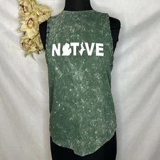 NWT green tie dye Michigan native tank top size medium braided muscle tee