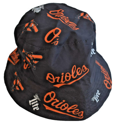Baltimore Orioles SGA 6/30/2023 Floppy Bucket Hat Batting Bird logo Miller Lite